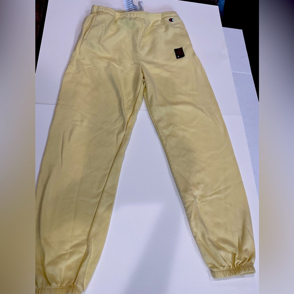 Champion yellow sweats size medium with pockets
